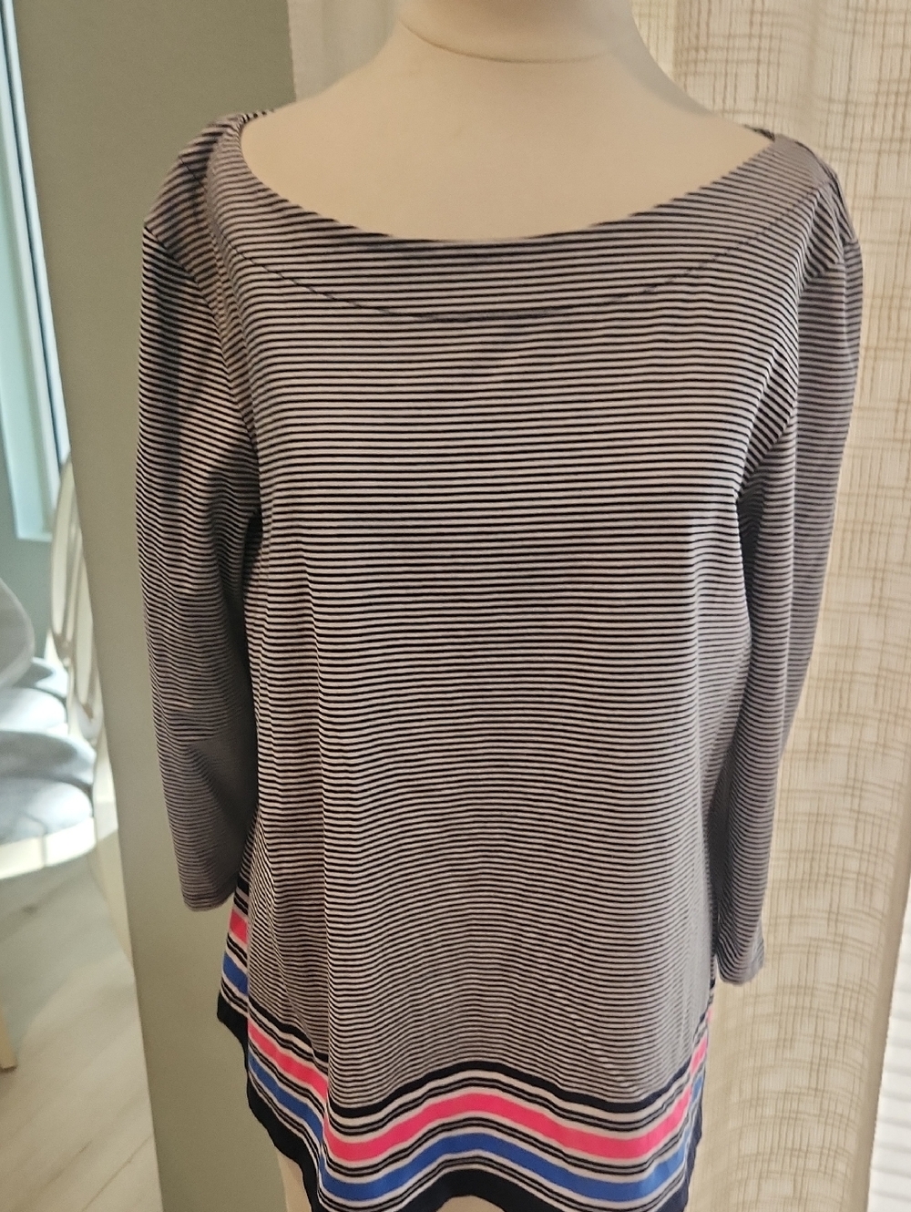 Lilly Pulitzer Navy And White Striped Tunic Top